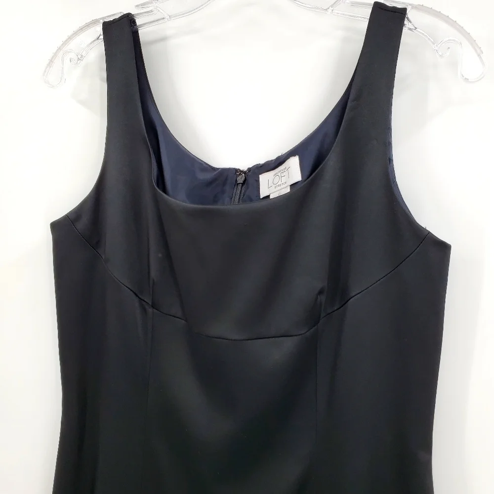 Ann Taylor Loft Black Satin Sheath Dress - Picture 2 of 9